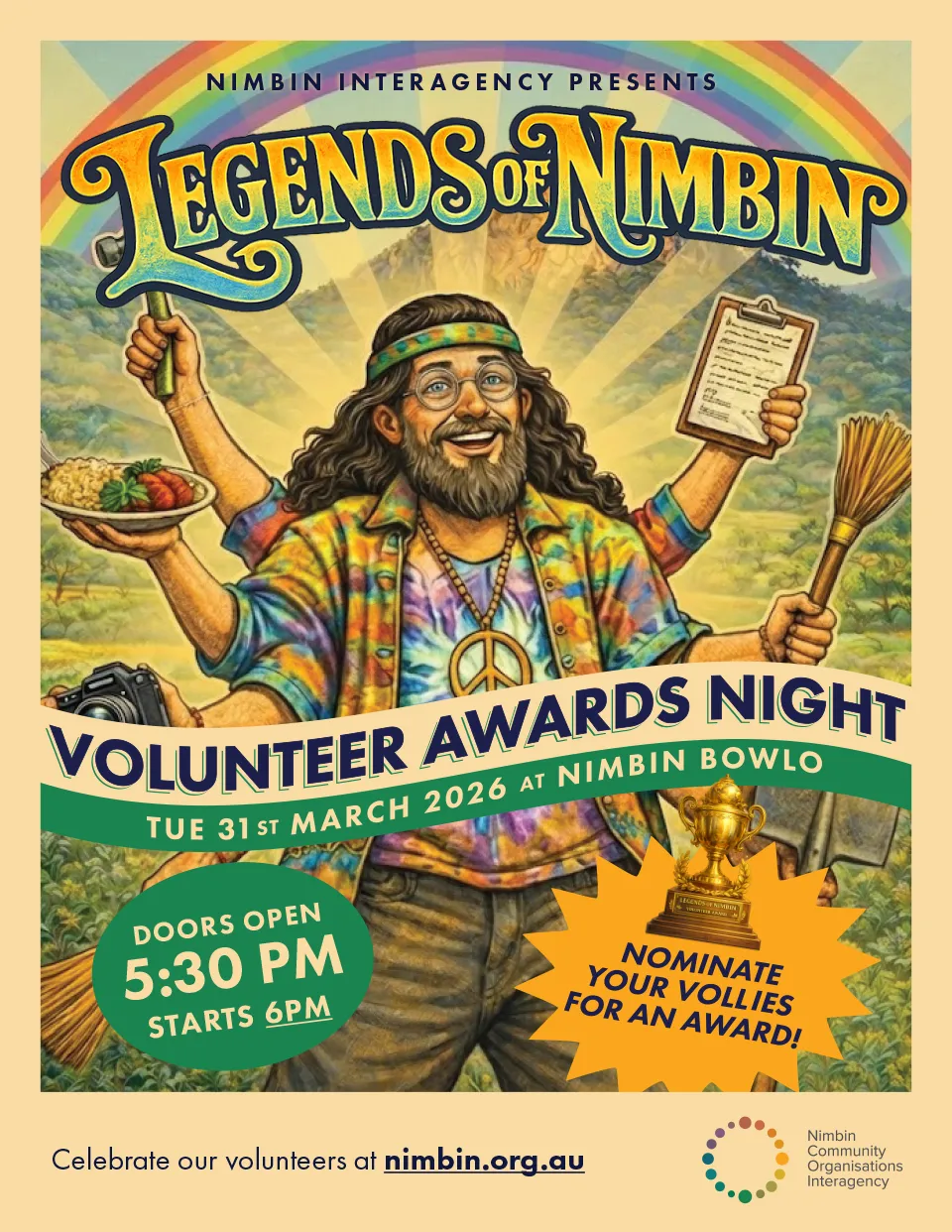 Legends of Nimbin Volunteer Awards Poster